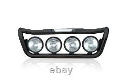 Grill Light Bar D BLACK + LEDs For Volvo FL 2006+ Stainless Steel Truck Front