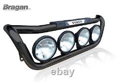 Grill Light Bar D BLACK + LEDs For Volvo FL 2006+ Stainless Steel Truck Front