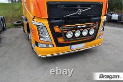 Grill Light Bar D BLACK + LEDs For Volvo FL 2006+ Stainless Steel Truck Front