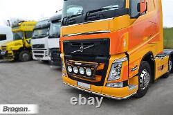 Grill Light Bar D BLACK + LEDs For Volvo FL 2006+ Stainless Steel Truck Front