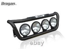 Grill Light Bar D BLACK + Side LED For Iveco Trakker Stainless Steel Truck Front