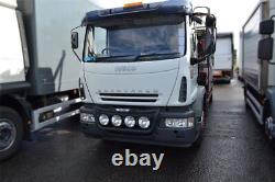 Grill Light Bar D BLACK + Side LED For Iveco Trakker Stainless Steel Truck Front