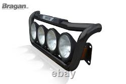 Grill Light Bar D BLACK + Side LED For Iveco Trakker Stainless Steel Truck Front