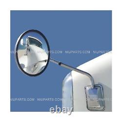 Hood Mirror for Trucks 8 Mirror with 304 Stainless Steel Arm LH & RH Fits