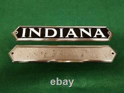 Indiana Truck acid etched & Stamped Stainless Steel HOOD Plate SET of 2