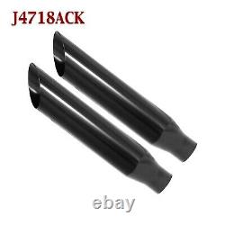 J4718ACK PAIR Black Stainless Truck Exhaust Tips 2.25 2 1/4 Inlet 18 Long