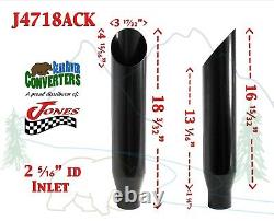 J4718ACK PAIR Black Stainless Truck Exhaust Tips 2.25 2 1/4 Inlet 18 Long