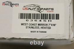 Mirror Stainless Steel West Coast 7x16 Heated For Heavy Duty Trucks