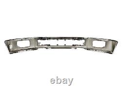 NEW Chrome Steel Bumper Face Bar for 2015 2016 2017 Ford F150 Truck With Fog 15-17