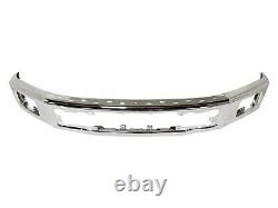 NEW Chrome Steel Bumper Face Bar for 2015 2016 2017 Ford F150 Truck With Fog 15-17