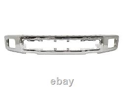 NEW Chrome Steel Bumper Face Bar for 2015 2016 2017 Ford F150 Truck With Fog 15-17