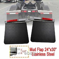 New Stainless HD 2.5 Mud Flap Hanger Kit & Semi Truck Trailer Mud Flap 24x30