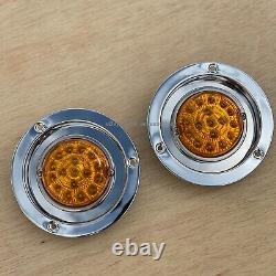 New Stainless Steel Bunk Light Adapter KIT with AMBER Watermelon LED (2/SET)