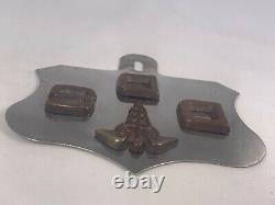 Old DDS Dentist License Plate Topper stainless steel brass ornate auto truck adv