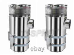 PAIR 15 Inch Stainless Steel Peterbilt 379 389 Semi Truck Air Cleaner Vortox 7