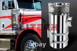 PAIR 15 Inch Stainless Steel Peterbilt 379 389 Semi Truck Air Cleaner Vortox 7