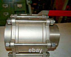 POK Stainless Steel 4 3-piece Fire Truck Ball Valve M/M (Male / Male) NPT