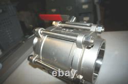 POK Stainless Steel 4 3-piece Fire Truck Ball Valve M/M (Male / Male) NPT