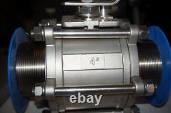 POK Stainless Steel 4 3-piece Fire Truck Ball Valve M/M (Male / Male) NPT