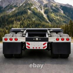 PRINIC Tail Light Panel Stainless Steel for Semi Truck with Four Light Ovals