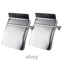 Pair 24'' x 29'' Stainless Steel Quarter Fender for Semi Truck Freightliner VNL