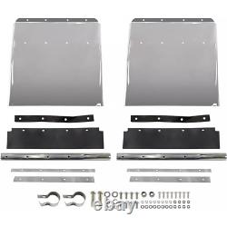 Pair 24'' x 29'' Stainless Steel Quarter Fender for Semi Truck Freightliner VNL