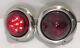 Pair 2 Glass Beehive Universal Round Led Tail Light Stainless Bezel Baby Bullet