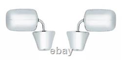 Pair (2) Stainless Steel Exterior Door Mirrors For 1973-1991 Chevy Truck
