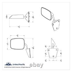 Pair (2) Stainless Steel Exterior Door Mirrors For 1973-1991 Chevy Truck