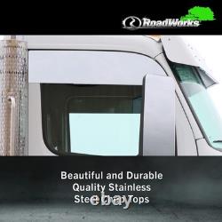 Pair 6 Stainless Steel Chop Tops Window Frame Mount for Peterbilt 567/579 Truck