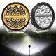 Pair 7 Inch Round Off Road Spot Beam Led Driving Lights Dual Color Drl Truck