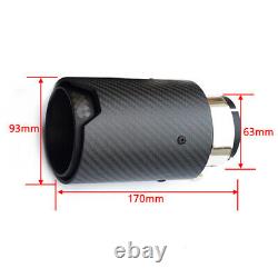 Pair Car Truck Exhaust Tip Matt Carbon Fiber Fit for BMW F10 F11 F12 F30 F32 F36