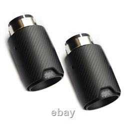 Pair Car Truck Exhaust Tip Matt Carbon Fiber Fit for BMW F10 F11 F12 F30 F32 F36