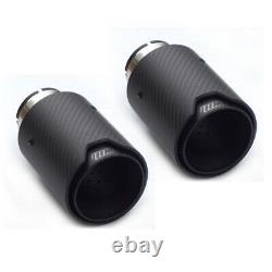 Pair Car Truck Exhaust Tip Matt Carbon Fiber Fit for BMW F10 F11 F12 F30 F32 F36