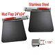 Pair Mud Flap 2424 & Stainless Steel 1.125 Madflaps Hanger Kit For Semi Truck