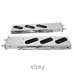 Pair Mud Flap Hanger Rear Bar With6 Oval Light Cutouts Spring Loaded Semi Truck US