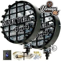 Pair Of Maxtel 12v 160mm Angel Eye Halo Stainless Steel Round Spot Lamps Lights