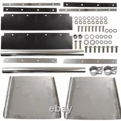 Pair Stainless Steel 24x 27 Quarter Fender & Mount Post for Semi Truck Trailer