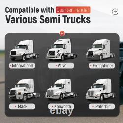 Pair Stainless Steel 30x24 Quarter Fender WithFlush Mount Bracket For Semi Truck Pair Stainless Steel 30x24 Quarter Fender WithFlush Mount Bracket For Semi Truck