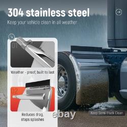 Pair Stainless Steel 30x24 Quarter Fender WithFlush Mount Bracket For Semi Truck Pair Stainless Steel 30x24 Quarter Fender WithFlush Mount Bracket For Semi Truck
