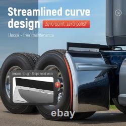Pair Stainless Steel 30x24 Quarter Fender WithFlush Mount Bracket For Semi Truck Pair Stainless Steel 30x24 Quarter Fender WithFlush Mount Bracket For Semi Truck