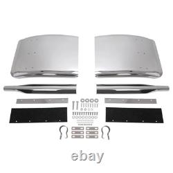 Pair Stainless Steel 30x24 Quarter Fender WithFlush Mount Bracket For Semi Truck Pair Stainless Steel 30x24 Quarter Fender WithFlush Mount Bracket For Semi Truck