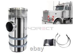 Pair Stainless Steel Air Cleaner Vortox Peterbilt Truck
