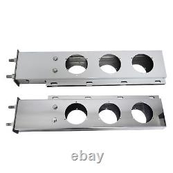 Pair Stainless Steel Truck Mud Flap Hanger Set Round Light Cutouts Spring Loaded