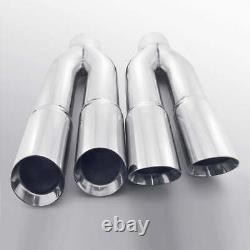 Pair Truck Pickup Exhaust Tips 4 Inlet Quad 4 Out 22 Long 304 Stainless Steel