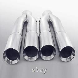 Pair Truck Pickup Exhaust Tips 4 Inlet Quad 4 Out 22 Long 304 Stainless Steel