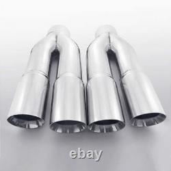 Pair Truck Pickup Exhaust Tips 4 Inlet Quad 4 Out 22 Long 304 Stainless Steel