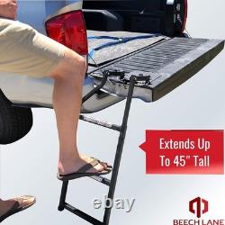 Pickup Truck Tailgate Ladder Universal Fit, Stainless Steel Self Drilling H