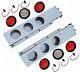 Qsc 2.5 Stainless Steel Spring Loaded Mud Flap Hanger Set + 4x Red 2x White Led