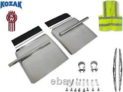 Quarter Fender Set 24 x 24 Stainless Steel Semi Truck Kenworth T680 T660